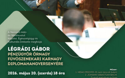 Meghívó Légrádi Gábor pénzügyőr őrnagy fúvószenekari karnagy diplomahangversenyére
