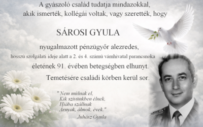 Sárosi Gyula ny. pénzügyőr alezredes búcsúztatása