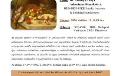 Meghívó “Étkezéstörténet” című előadásra