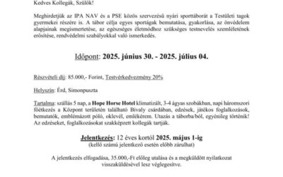 Sporttábor 2025 – kiírás