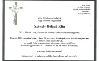 Székely Béláné, Rita